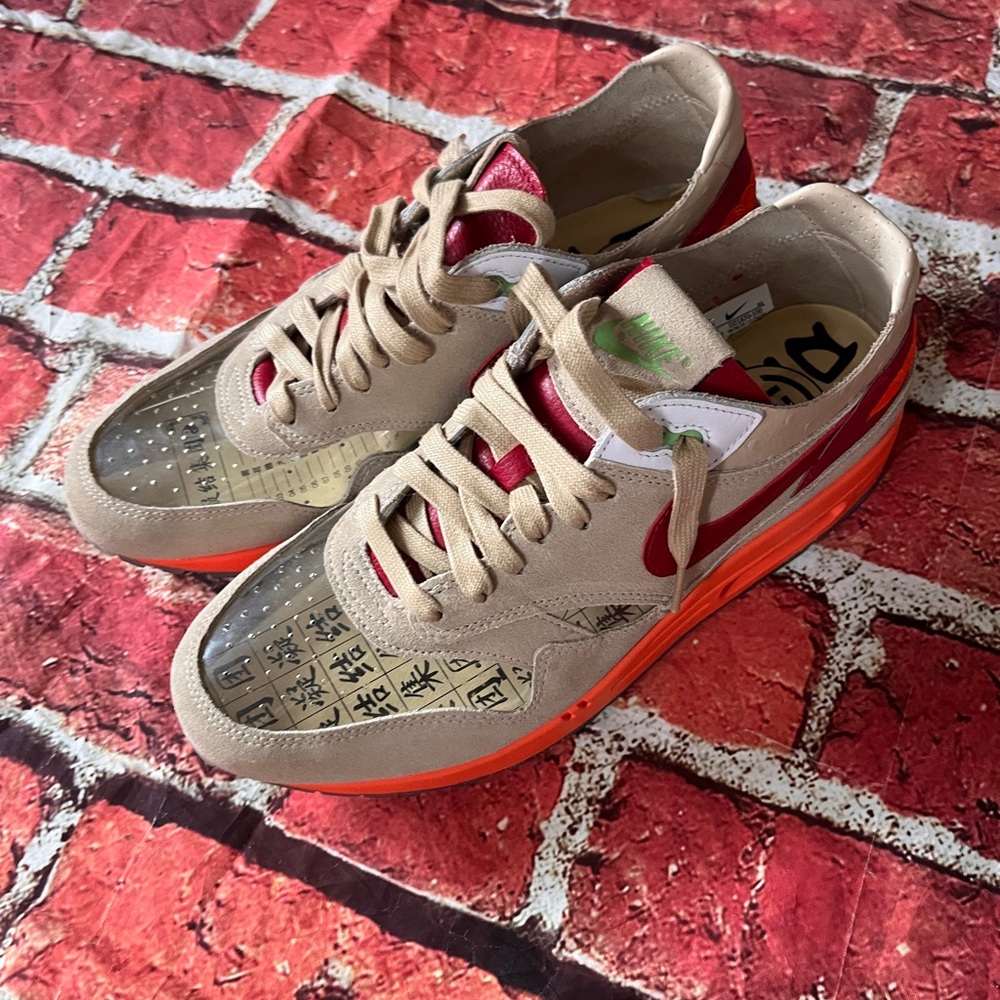 Nike Athletic Shoes in Tan and Red